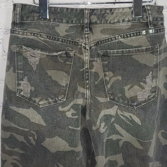 KanCan Green Camouflage Distressed Jeans 5/26 - Picture 11 of 13